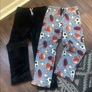 Dream Life sleepwear plush pajama pants x2, like new size 10/12 black & gray